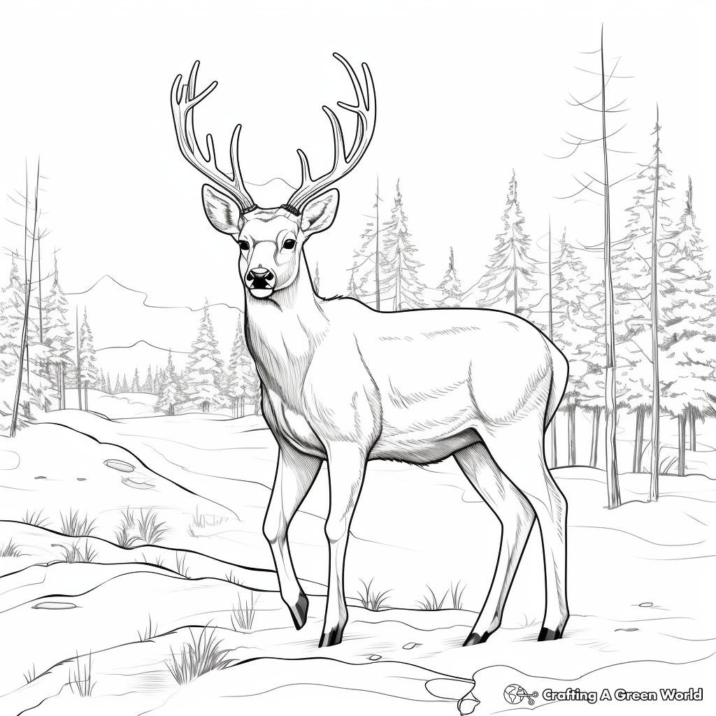 White tailed deer coloring pages