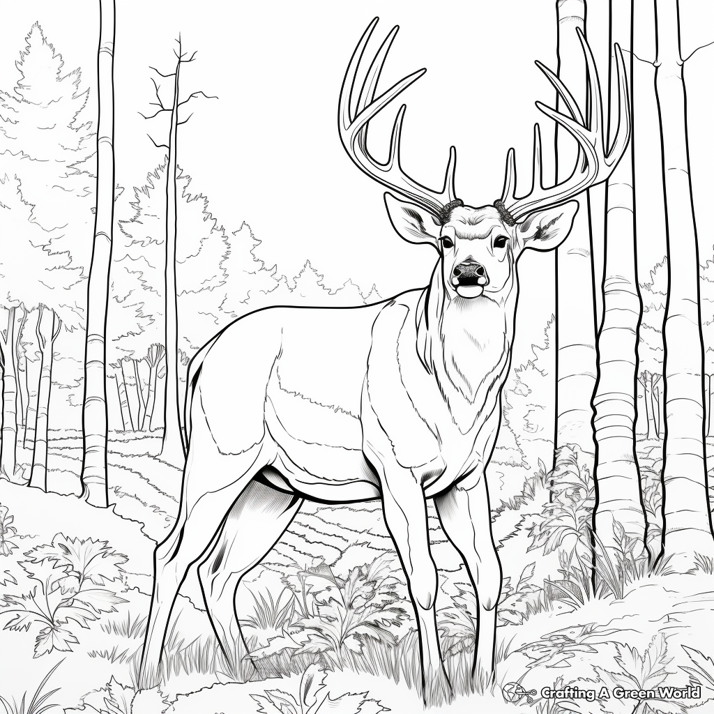 Big buck coloring pages