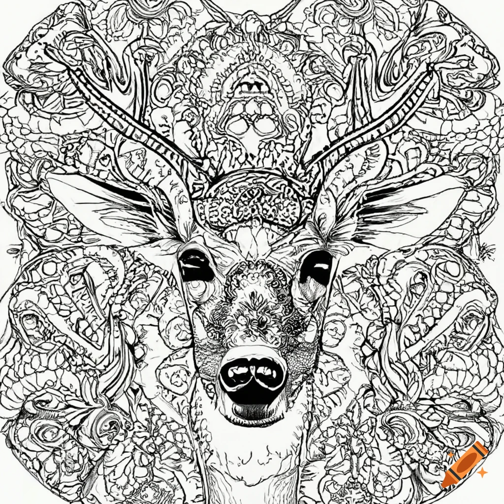 Coloring pages for adults mandalas deer images white