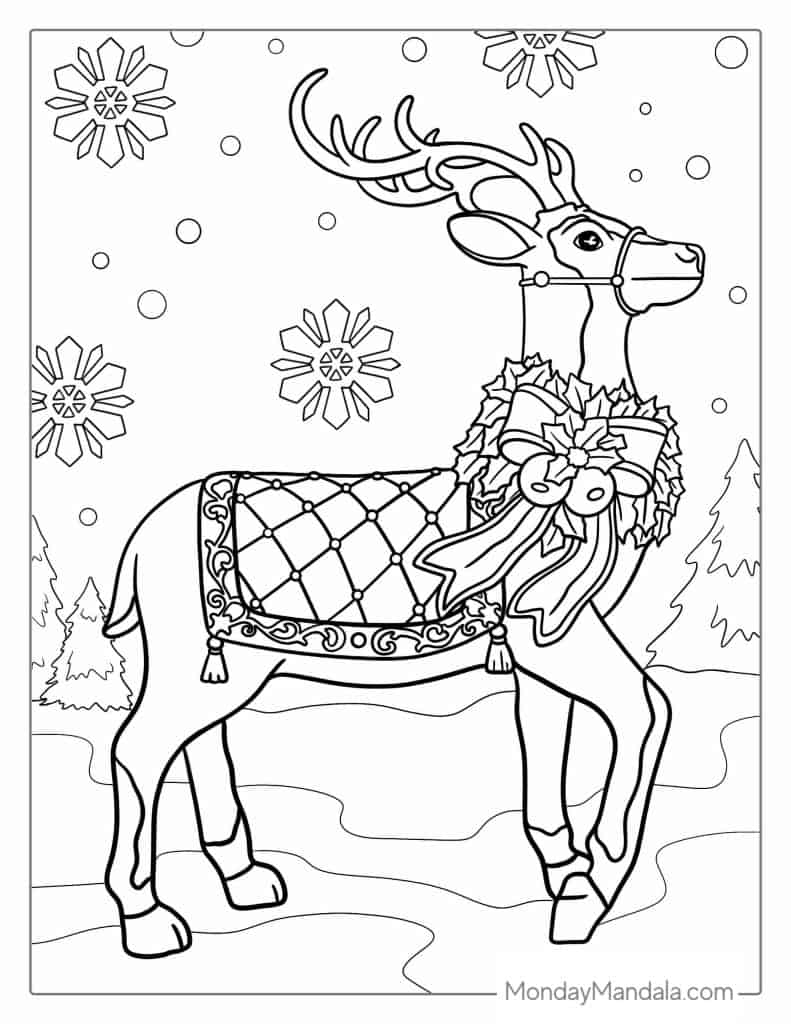 Deer coloring pages free pdf printables