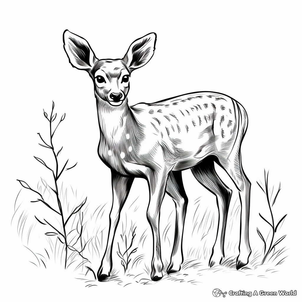 White tailed deer coloring pages