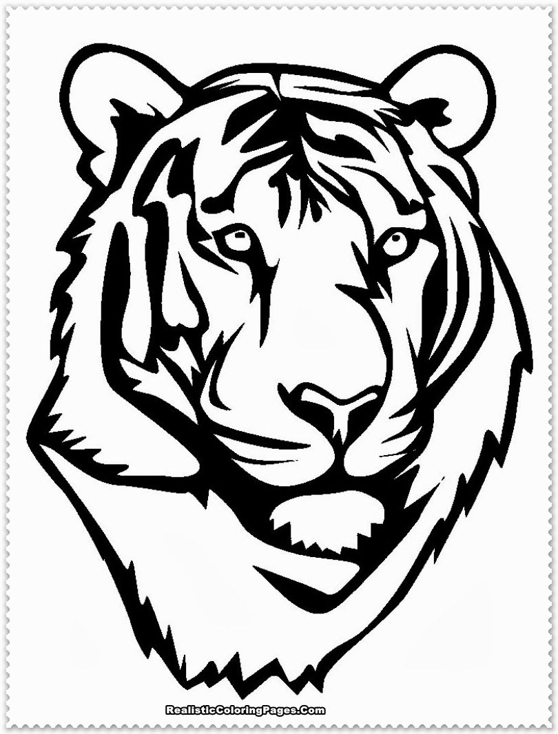 White tiger head printables