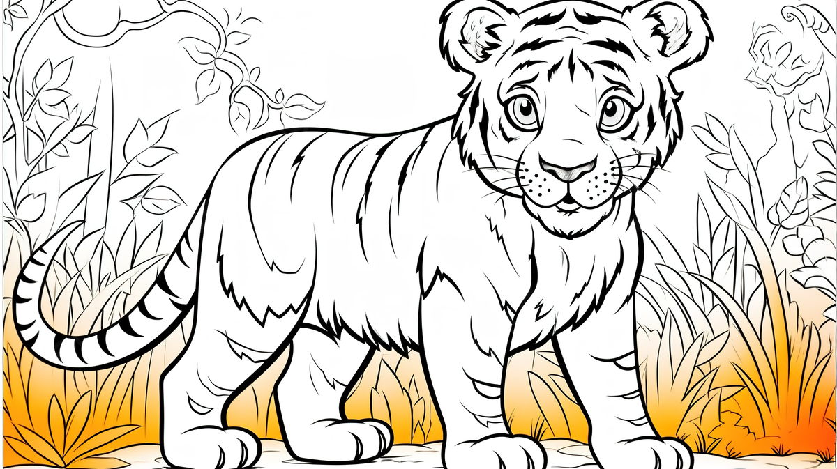 Baby tiger coloring pages jungle free coloring pages printable book jungle background tiger coloring pictures animal wildlife background image and wallpaper for free download