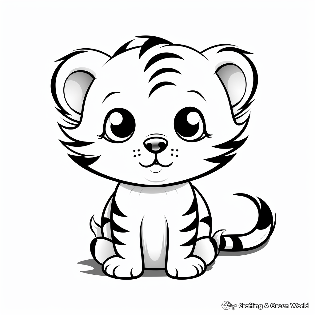 Cute baby tiger coloring pages