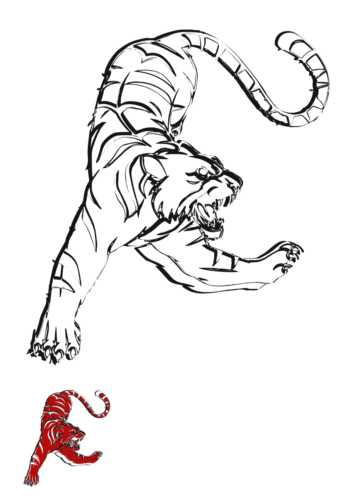 Free tiger coloring page s examples