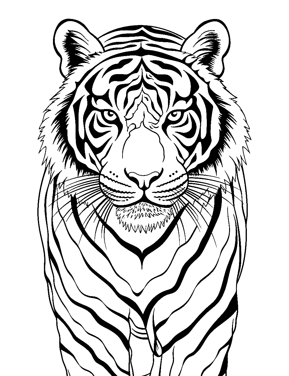 Tiger coloring pages free printable sheets