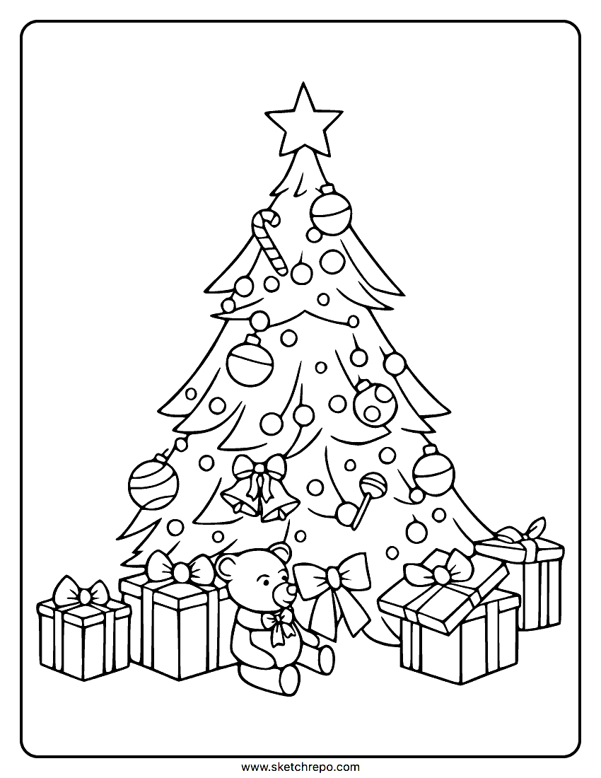 Christmas tree coloring page