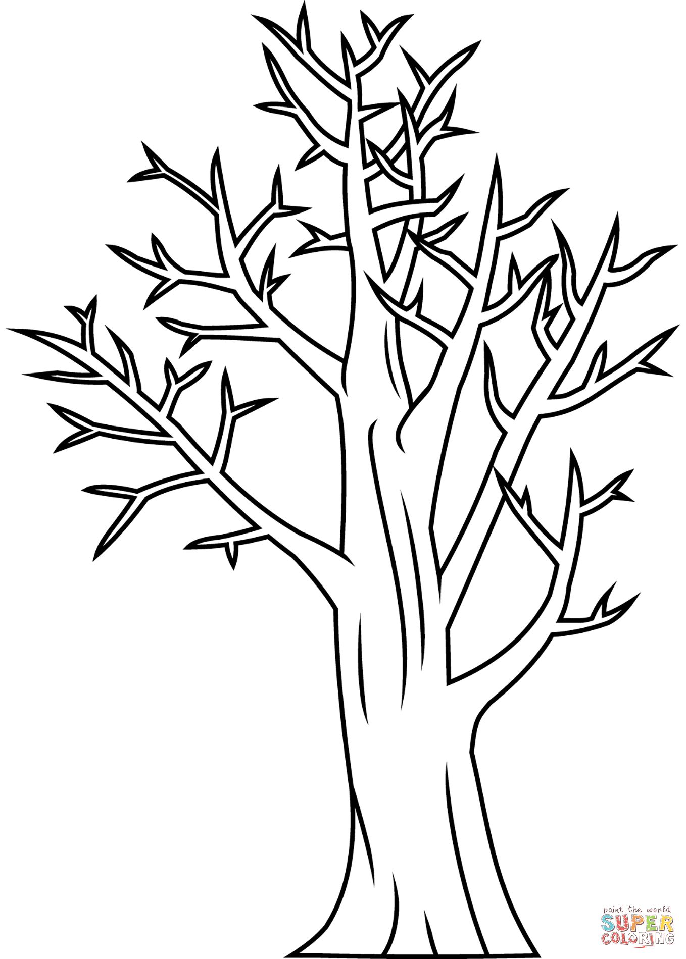 Bare tree coloring page free printable coloring pages