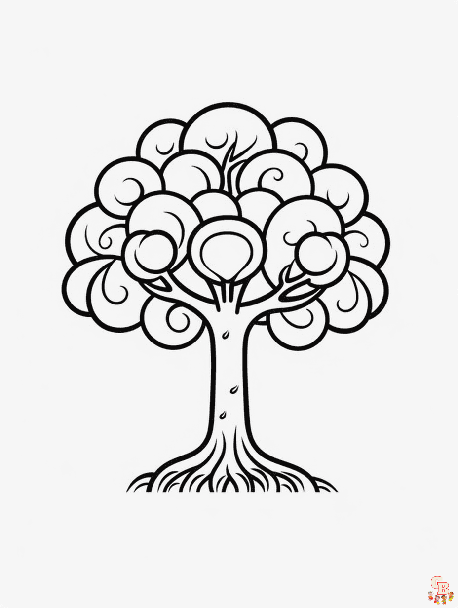 Fun and free tree coloring pages for kids