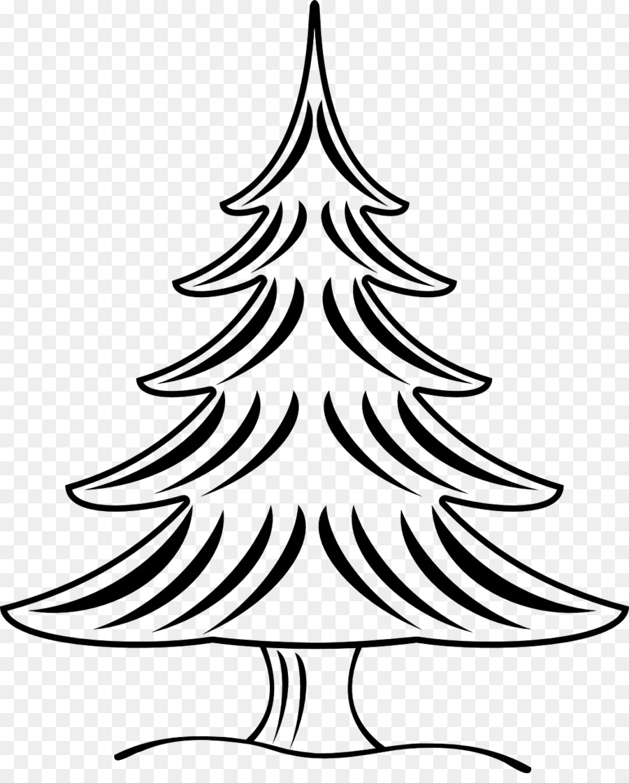 Christmas tree line drawing png download