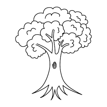 Premium vector tree cartoon coloring page illustration vector for kids coloring book