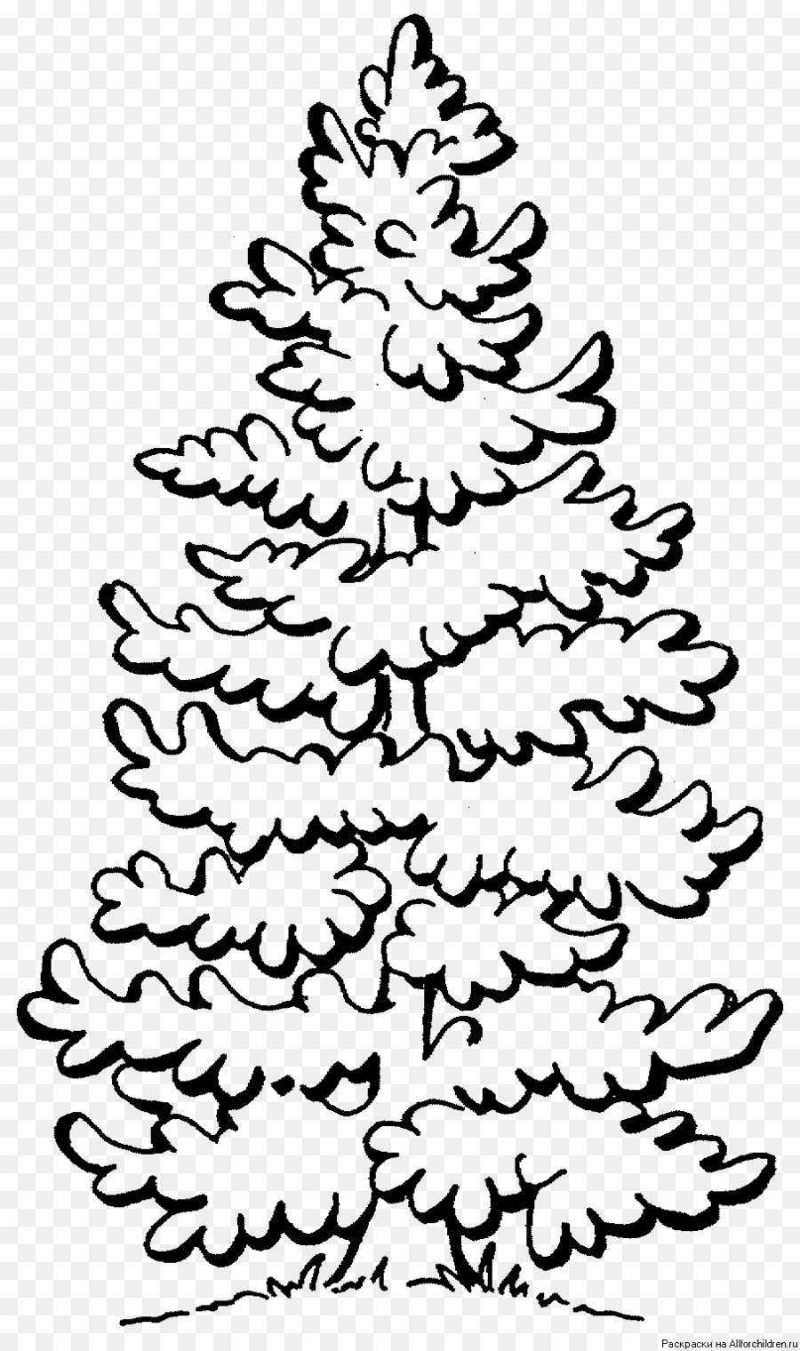 Christmas tree line drawing png download