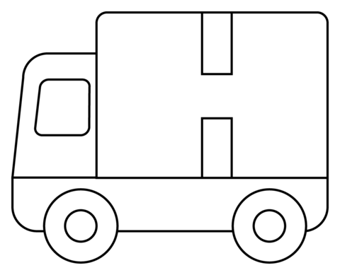 Delivery truck emoji coloring page free printable coloring pages