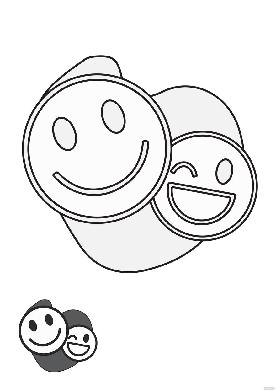 Free white smiley coloring page