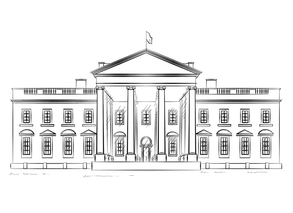 White house image coloring page