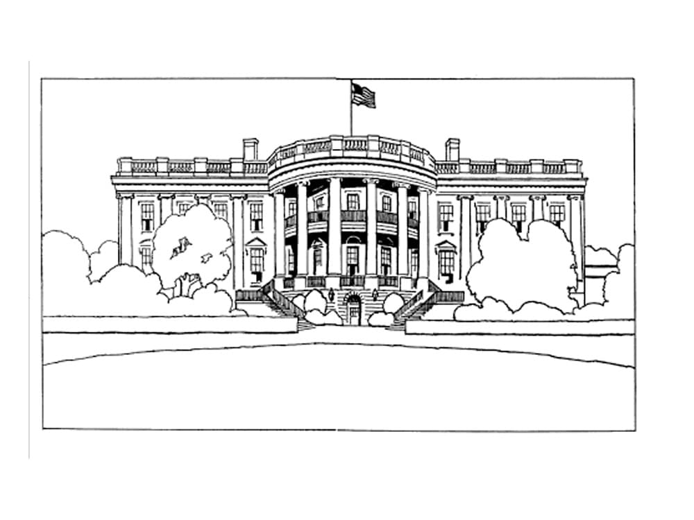 Free printable white house coloring page
