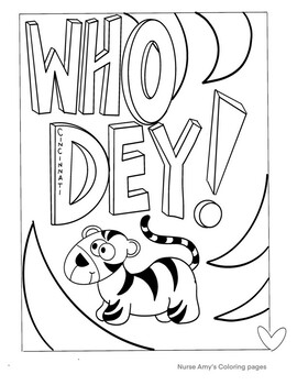 Who dey coloring page by nurse amys coloring pages tpt