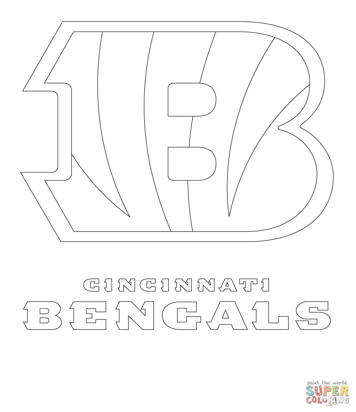 Cincinnati bengals logo coloring page