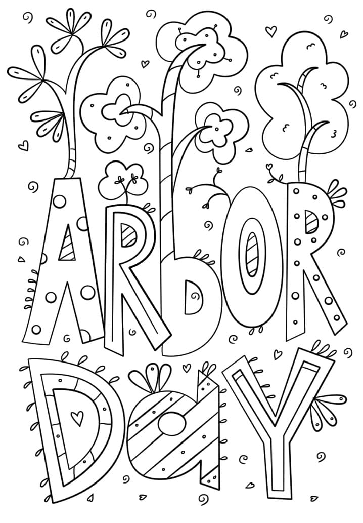 Arbor day image coloring page