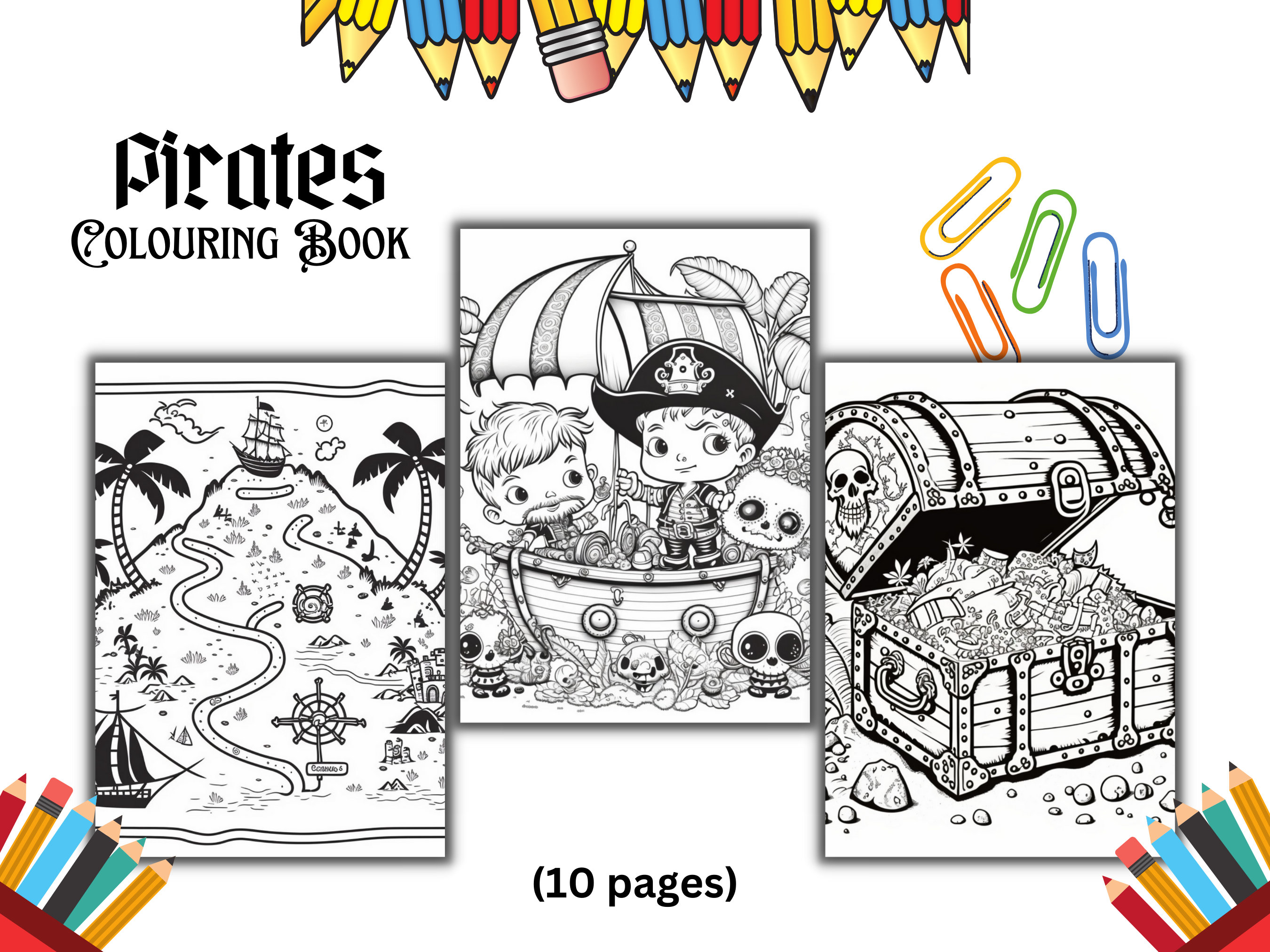 Printable pirate coloring pages for children