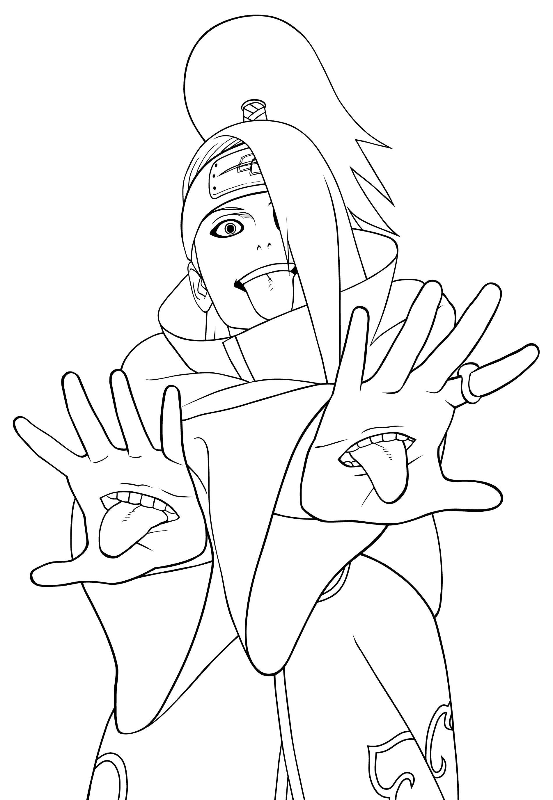 Online coloring pages coloring deidara coloring