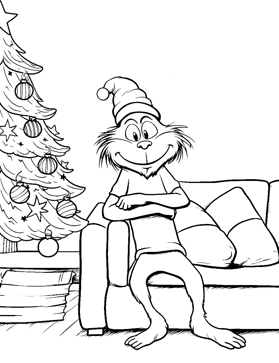 Grinch coloring pages free printable sheets