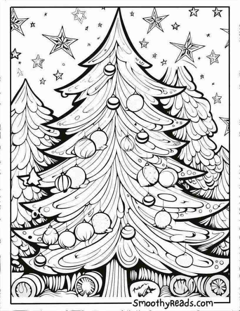 Free christmas tree coloring page