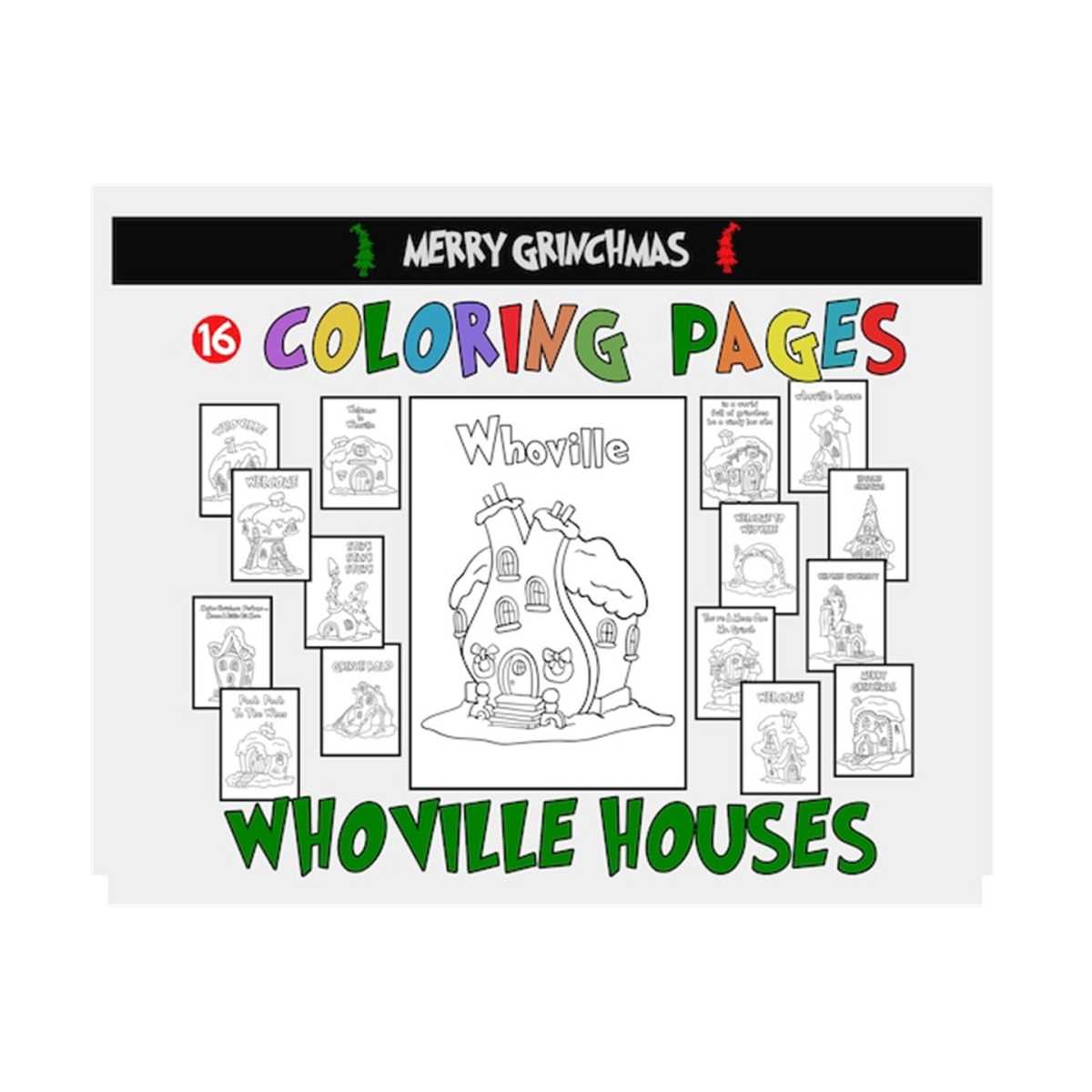 Whoville houses coloring pages svg christmas craft decorati