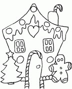 Gingerbread house coloring page busy little christmas elf