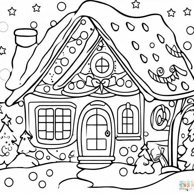 Create a christmas coloring page with child age appr