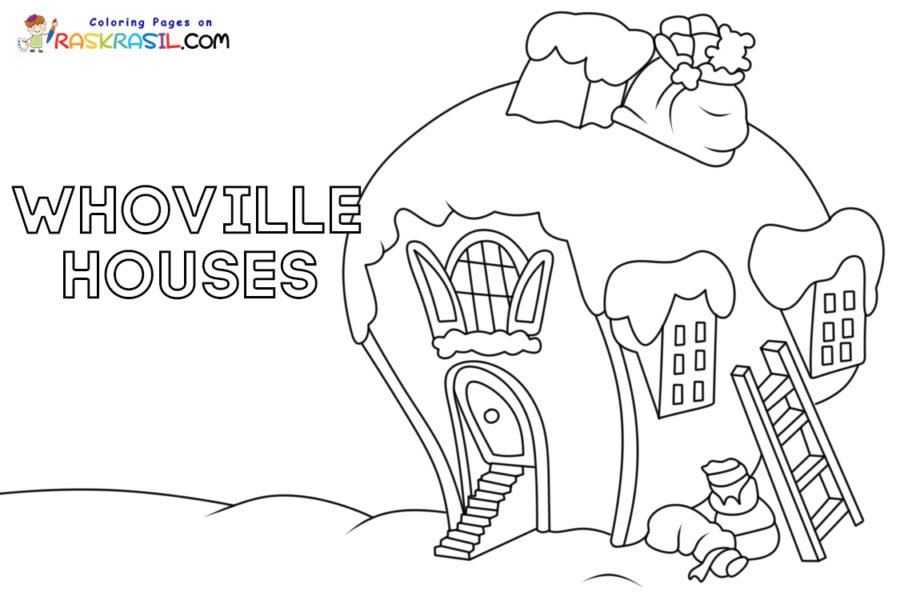 Whoville houses coloring pages printable for free download