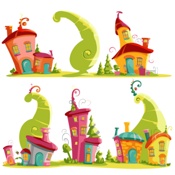 Whoville houses png vector psd and clipart with transparent background for free download