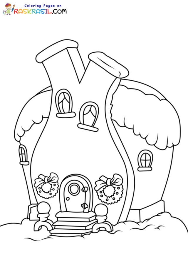 Whoville houses coloring pages printable for free download