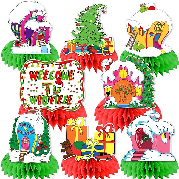 Whoville christmas decorations pcs wele to whoville decorations centerpiece whoville christmas decorations indoor xmas whoville christmas village decorations for house office school toys games