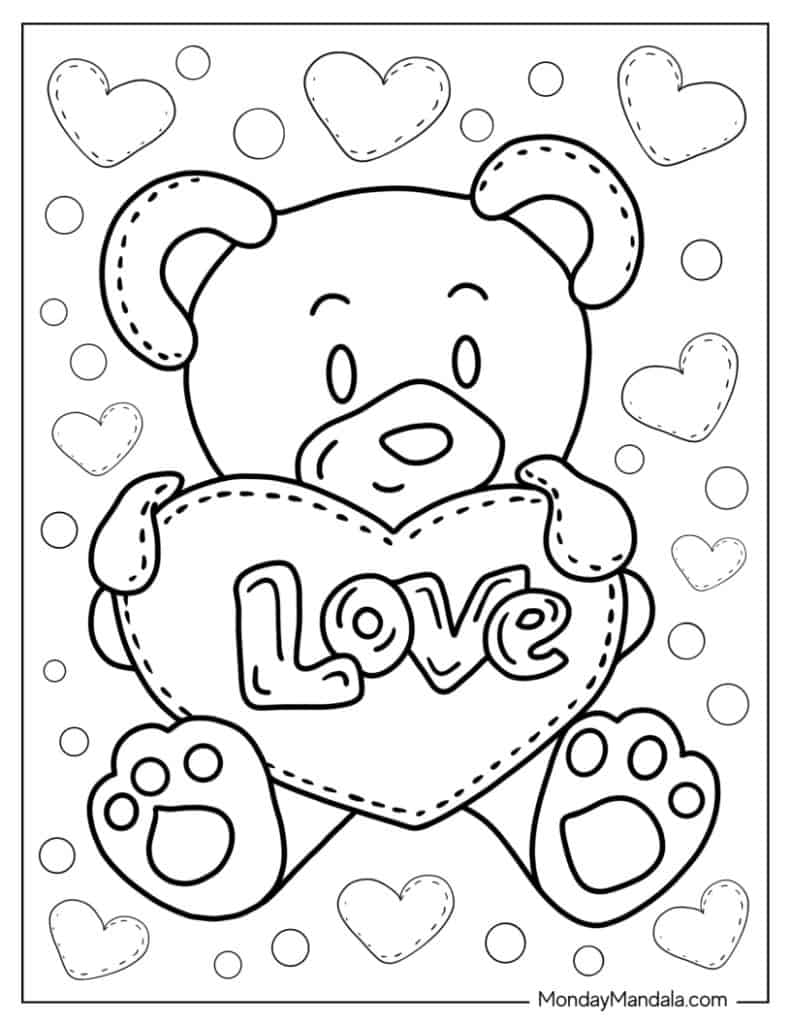 Teddy bear coloring pages free pdf printables