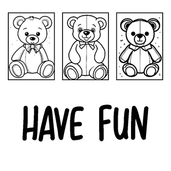 Cute cartoon teddy bear coloring pages by lustop tpt