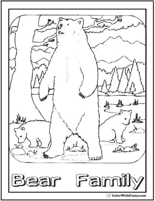 Bear coloring pages grizzlies koalas pandas polar and teddy bears