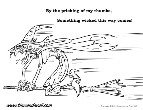 Witch coloring page â tims printables