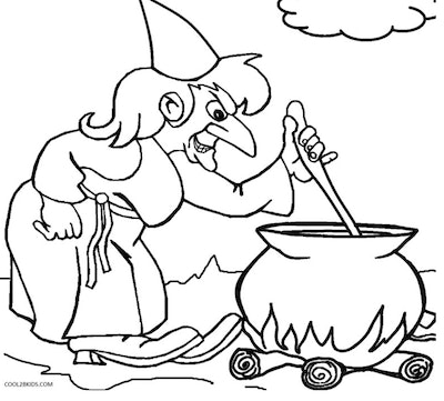 Free witch coloring pages you can print from home