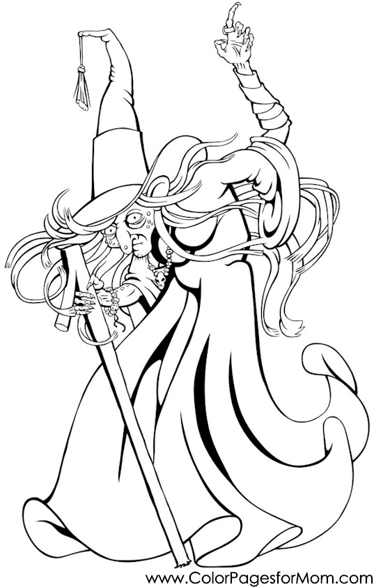 Advanced coloring pages halloween witch coloring page