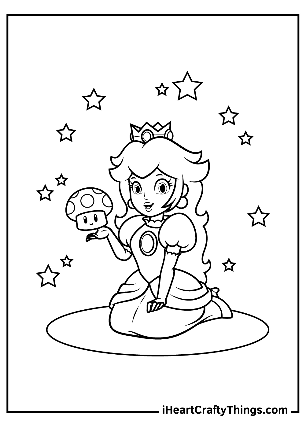 Princess peach coloring pages free printables