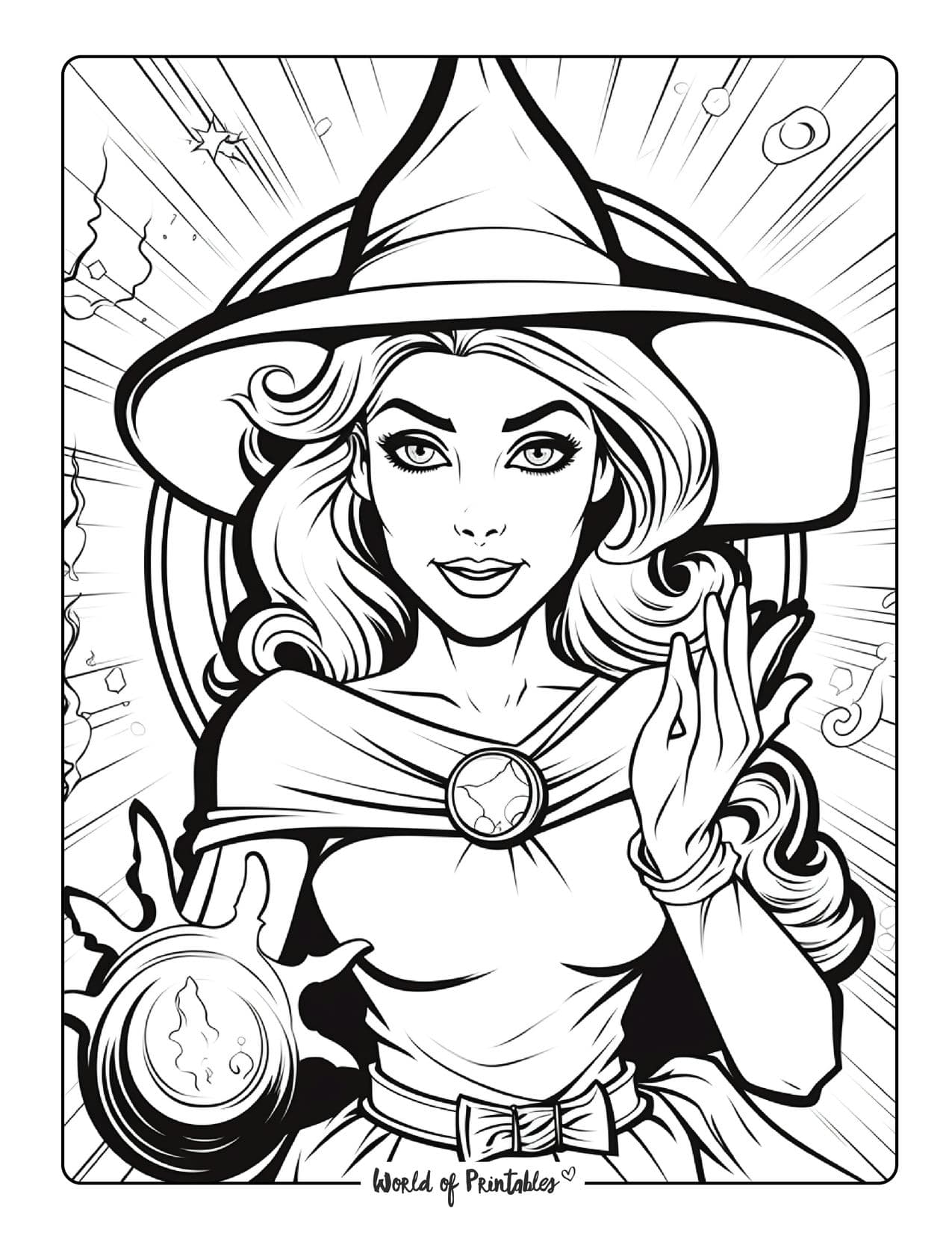 Witch coloring pages for kids adults