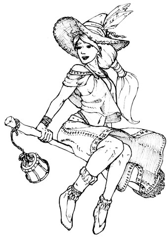 Witch coloring page free printable coloring pages