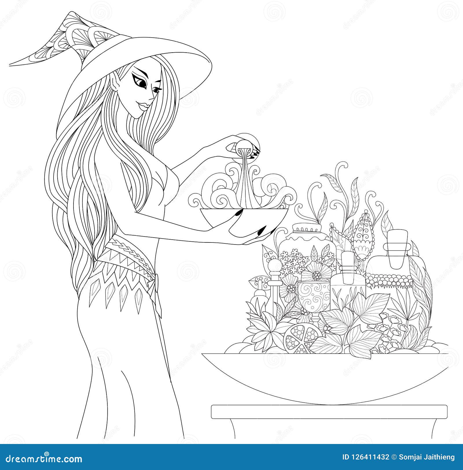 Witch coloring stock illustrations â witch coloring stock illustrations vectors clipart