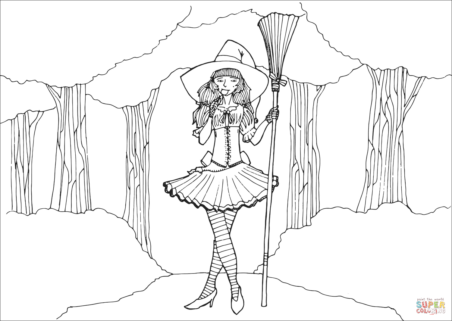 Lolita witch coloring page free printable coloring pages