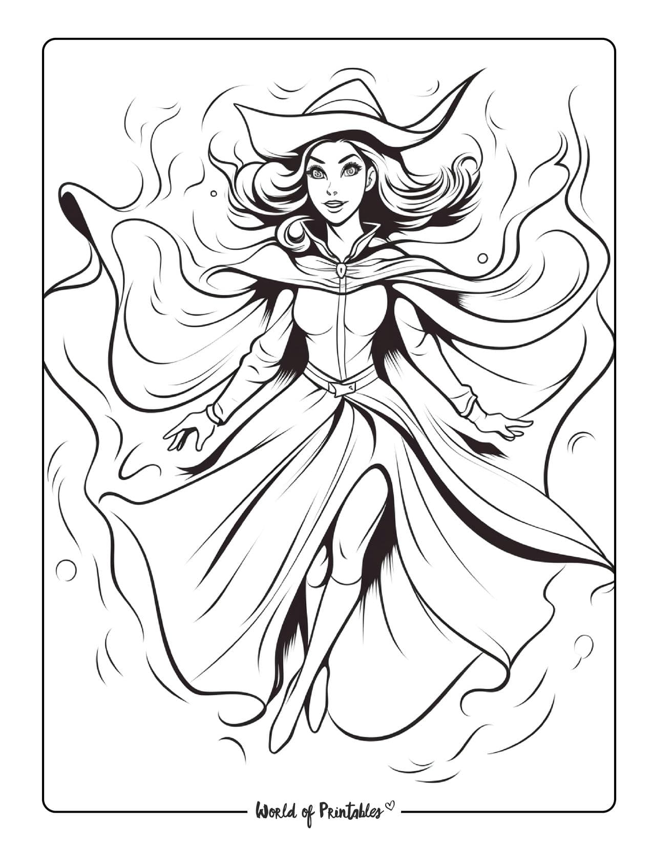 Witch coloring pages for kids adults