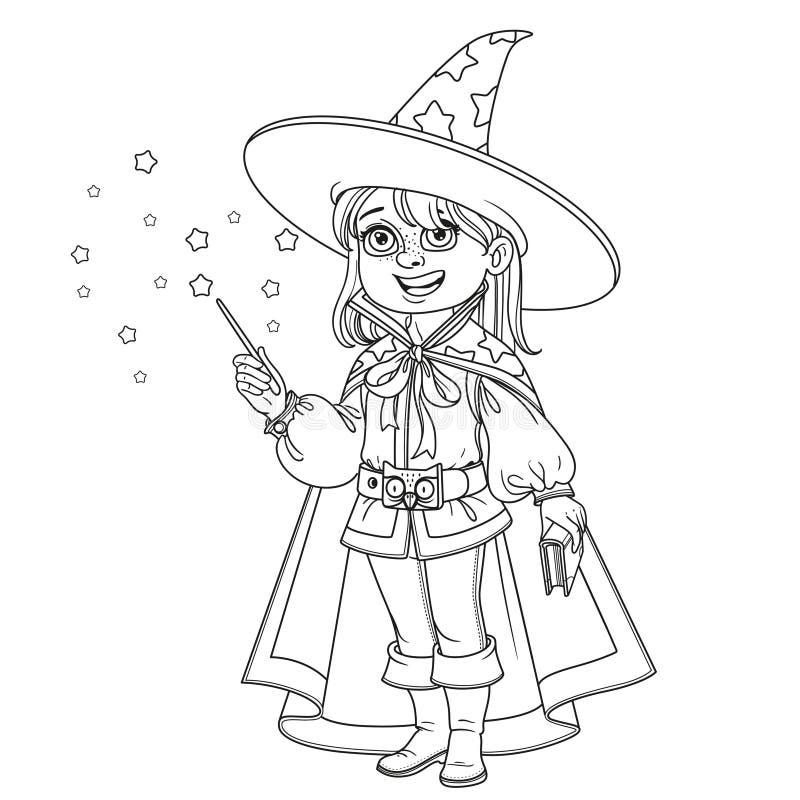 Coloring page witchcraft stock illustrations â coloring page witchcraft stock illustrations vectors clipart