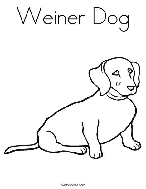 Weiner dog coloring page