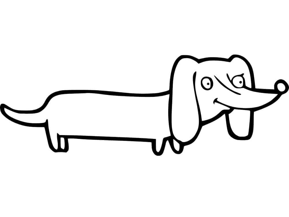 Funny dachshund dog coloring page