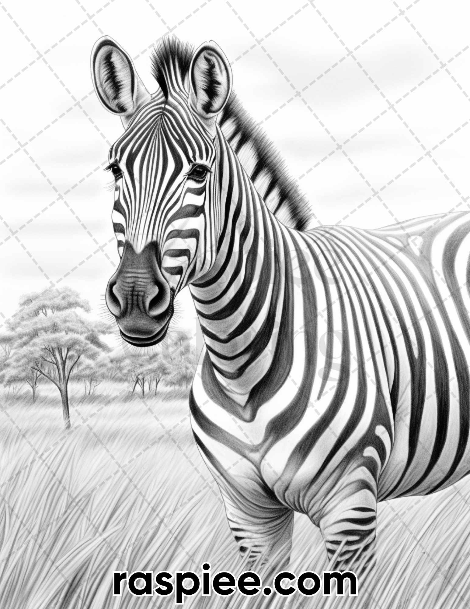 Wild animals grayscale coloring pages for adults printable pdf ins â coloring